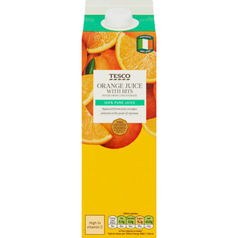 Orange Juice With Bits Not From Concentrate — Tesco